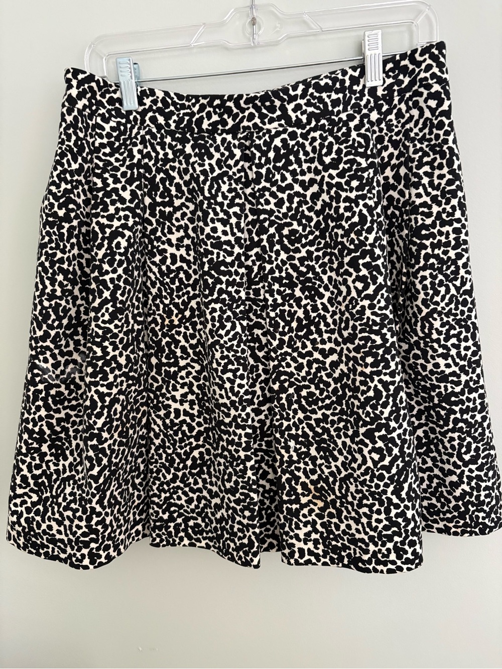 Banana Republic Black & White Leopard Print A-Line Skirt